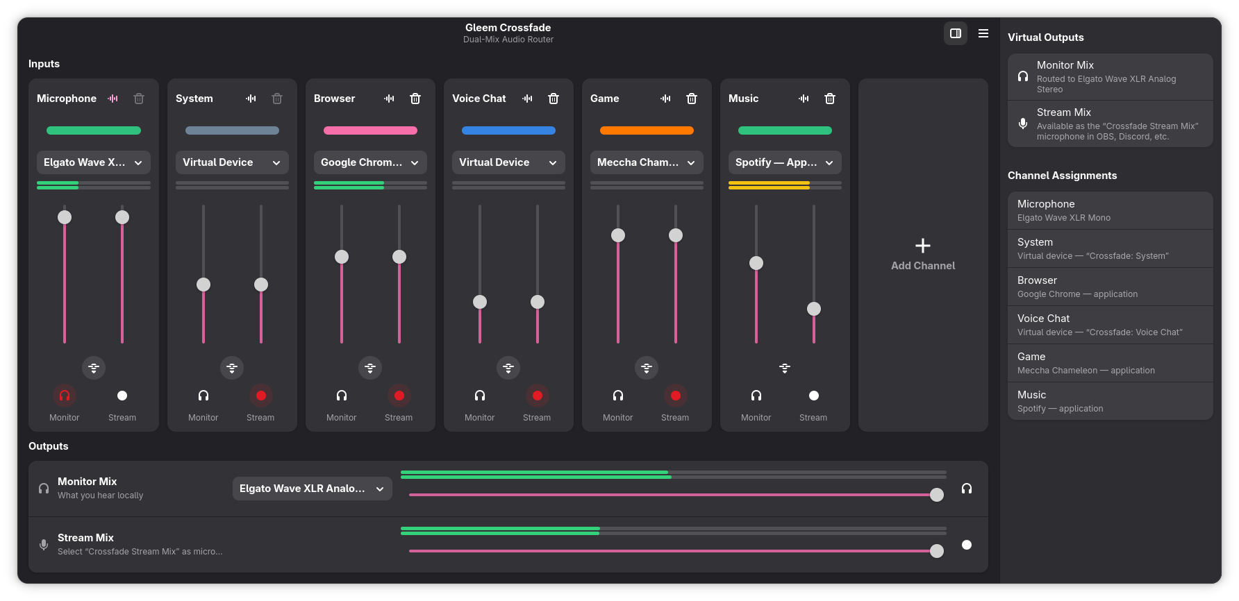 The Gleem Crossfade mixer